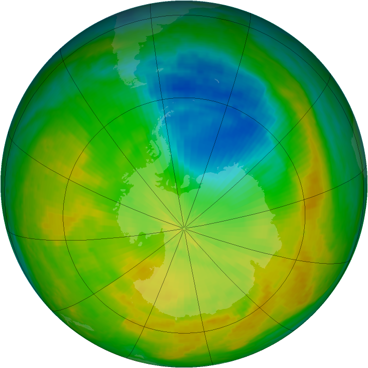 Antarctic ozone map for 07 November 2002
